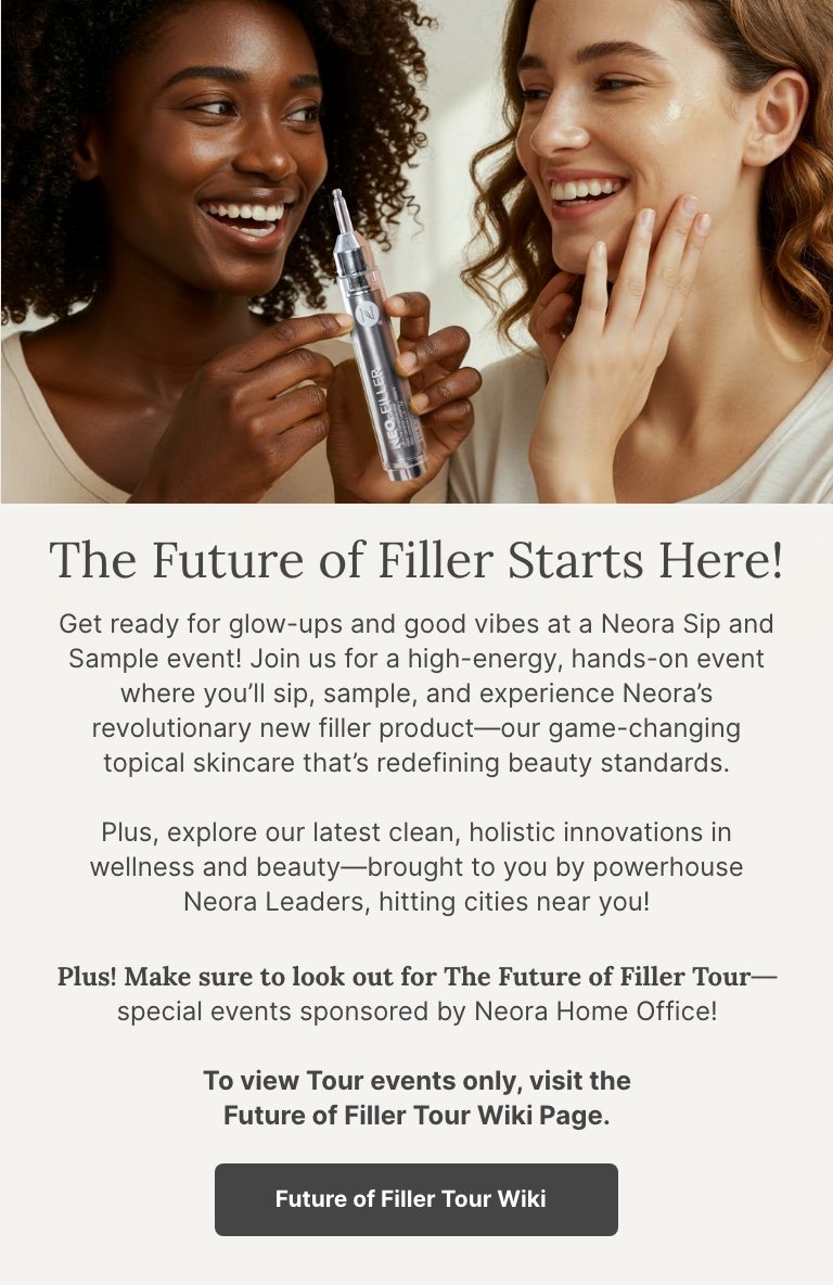 Sip & Sample. Join a Mix & Mangle with your Neora Leaders!